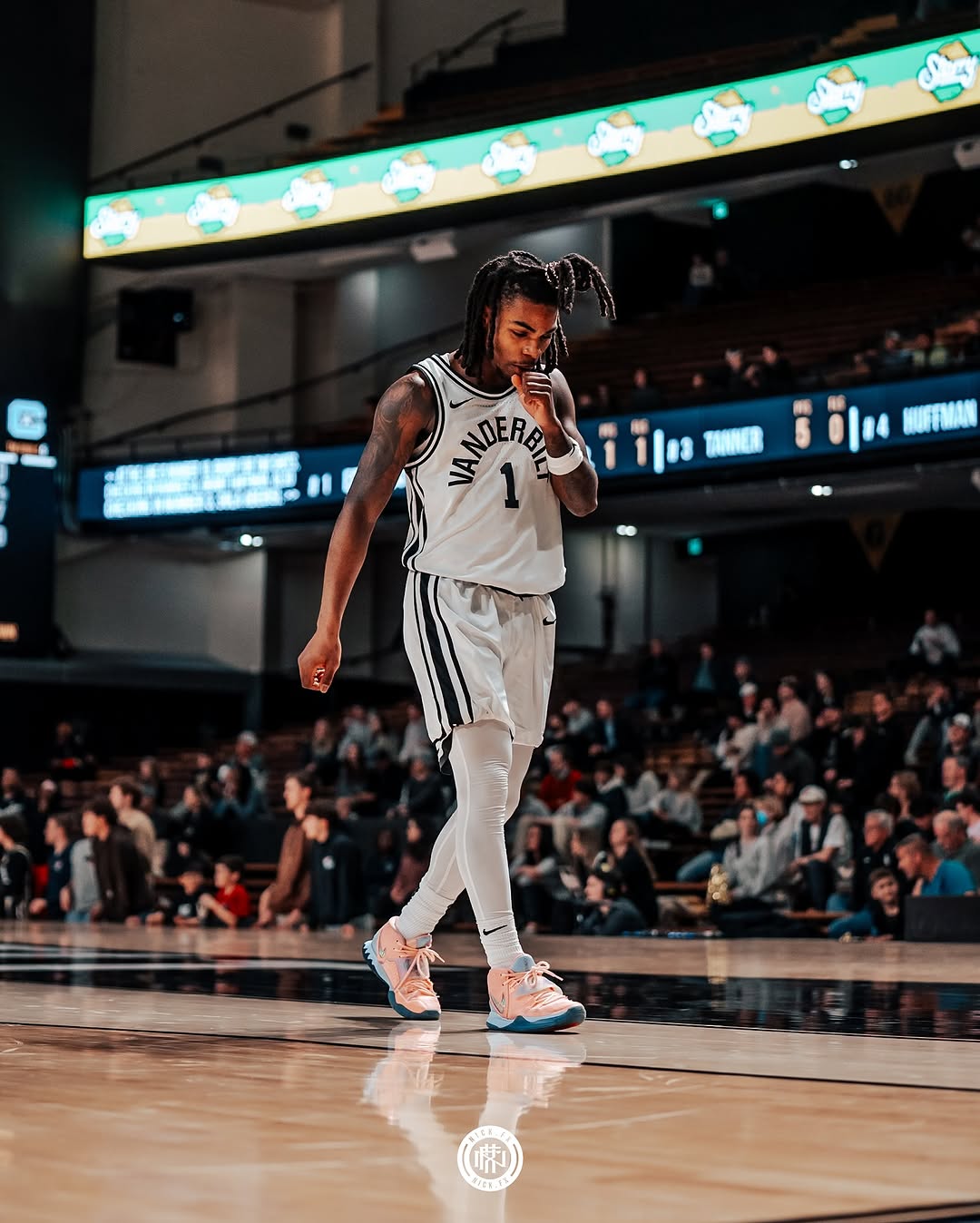 Vanderbilt basketball player walking on court